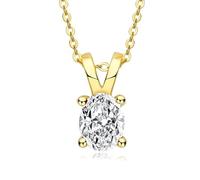 GGYTMQL Oval Cut Simulated Diamond 7 * 9mm(2.0ct) Four Claw Pendant Necklace for Women Gift