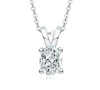 GGYTMQL Oval Cut Simulated Diamond 7 * 9mm(2.0ct) Four Claw Pendant Necklace for Women Gift