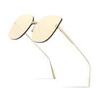GGYTMQL Oversize Rimless Sunglasses Women Luxury Fashion Alloy Sun Glasses Men with Nylon Lens