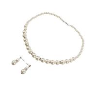 GGYTMQL Pearl Necklace Earring Set Women's Jewelry Supplies for Wedding and Special Occasions