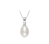 GGYTMQL Pearl Pendant Necklaces 925 8-9mm Natural Freshwater Drop Shape Choker Chain