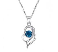 GGYTMQL Pendant Necklace Women 925 Sterling Silver Natural Blue Gemstones Choker with Chain