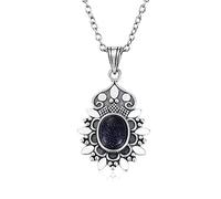 GGYTMQL pendants necklaces for women men 7x9 blue sandstone jewelry party birthday gift Made in China