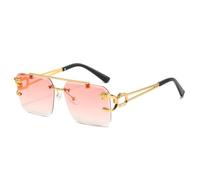 GGYTMQL Popular Rimless Sunglasses Women Luxury Retro Men Trending Travel Sun Glasses Female Shades UV400