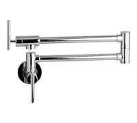 GGYTMQL Pot Filler Faucet Wall Mount Matte Black Solid Brass Double Joint Swing Arm Folding Kitchen Tap with Single Hole(Rose Gold)