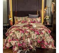 GGYTMQL Premier Quality Luxury 100% Pure Cotton Duvet Cover Set 4 Pieces with Matching Sheet Pillowcases Bedding Bed Linen Count Sateen Sets, Ultra-Soft Quilt Button Closur a-1.8m Bed