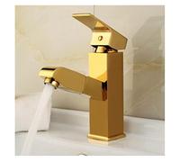 GGYTMQL Pull Out Bathroom Tap Mixer Gold Bathroom Faucet Sink Chrome Pull Out Washroom Faucet Brass Torneira Banheiro(Color:Rosso)