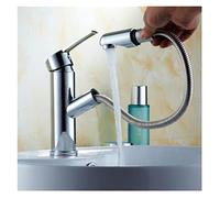 GGYTMQL Pull Out Bathroom Tap Mixer Gold Bathroom Faucet Sink Chrome Pull Out Washroom Faucet Brass Torneira Banheiro(Color:Rosso)