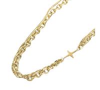 GGYTMQL Punk Figaro Chain Necklace Jewelry Zircon Round Personality Statement Necklaces for Women Men Gifts