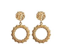 GGYTMQL Punk Small Circle Pendant Earrings Wedding Party Hollow Earrings for Woman High-end earrings