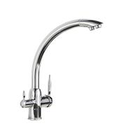 GGYTMQL Purified Kitchen Faucet Cold Mixer Dual Handle Rotation Drinking Sink Mixer Tap Deck Mounted(Chrome)