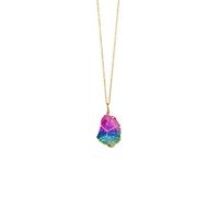 GGYTMQL Rainbow Natural Stone Pendant Necklace Crystal Chakra Rock Necklace Gold Color Chain Quartz Long Necklace Jewelry Gift