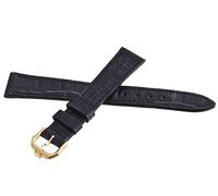 GGYTMQL Raymond Weil 14mm Black Leather Gold-tone Stainless Steel Buckle Watch Band Strap Regular