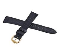 GGYTMQL Raymond Weil 14mm Black Leather Gold-tone Stainless Steel Buckle Watch Band Strap Short
