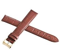 GGYTMQL Raymond Weil 17mm Brown Leather Gold-tone Stainless Steel Buckle Watch Band Strap