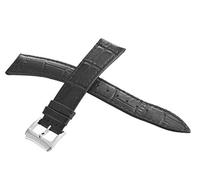 GGYTMQL Raymond Weil 19mm Black Leather Watch Band Strap with Silver Stainless Steel Buckle V2.16