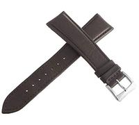 GGYTMQL Raymond Weil 20mm Brown Leather Watch Band Strap with Silver Stainless Steel Buckle