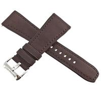 GGYTMQL Raymond Weil 26mm Don Giovanni Dark Brown Leather Watch Band Strap with Silver Stainless Steel Buckle