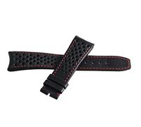 GGYTMQL Raymond Weil Freelancer 22mm Black Leather Red Stitching Watch Band Strap TO9618 2.16