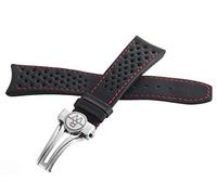 GGYTMQL Raymond Weil Freelancer 22mm Black Leather Silver Stainless Steel Deployment Buckle Watch Band Strap TO9618 3.16