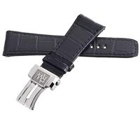 GGYTMQL RaymondWeil Don Giovanni Black Leather Watch Band Strap with Silver Buckle 28mm x 22mm
