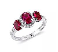 GGYTMQL red gem Natural Zircon Wedding Ring Silver 925 Rings jewelry women