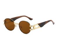 GGYTMQL Retro Fashion Metal Oval Punk Sunglasses Trendy ColorEyewear UV400 Shades Round Sun Glasses