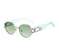 GGYTMQL Retro Fashion Metal Oval Punk Sunglasses Trendy ColorEyewear UV400 Shades Round Sun Glasses
