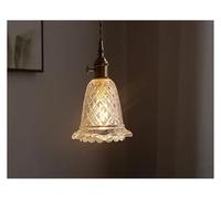 GGYTMQL Retro Led Hanging Lights Fixtures Vintage Glass Home Loft Decor Bedroom Dining Room Bar Balcony Pendant Lamp Luminaire(Green,16 * 18cm)