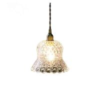 GGYTMQL Retro Led Hanging Lights Fixtures Vintage Glass Home Loft Decor Bedroom Dining Room Bar Balcony Pendant Lamp Luminaire(Green,16 * 18cm)