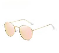 GGYTMQL Retro Metal Round Sunglasses Men Small Hip Hop Mirror Glasses Women