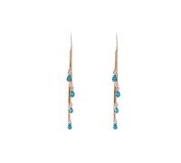 GGYTMQL retro temperament blue water drop diamond tassel women's korean style party jewelry accessories gift earrings