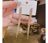 GGYTMQL Rhinestone Inlaid Pearl Tassel Long Earrings for Women Wedding Jewelry Brithday Gift