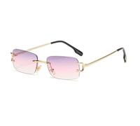 GGYTMQL Rimless Cut Edge Frame Sunglasses Women UV400 Fashion Sun Glasses for Men Frameless Shades Narrow Frame Eyewear