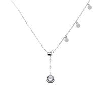 GGYTMQL round drop pendant necklace shiny clavicle chain woman temperament adjustable tassel choker wedding jewelry