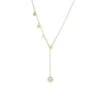 GGYTMQL round drop pendant necklace shiny clavicle chain woman temperament adjustable tassel choker wedding jewelry