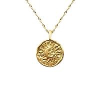 GGYTMQL round pendant clavicle necklace for women sun moon ladies necklaces 925 jewelry collares