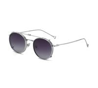 GGYTMQL Round Polarized Sunglasses Men Clip On Folding Uv400 Glasses For Women Metal Frame Male Driving