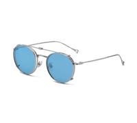 GGYTMQL Round Polarized Sunglasses Men Clip On Folding Uv400 Glasses For Women Metal Frame Male Driving
