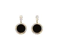 GGYTMQL Round rhinestone earrings fashion personality temperament wild simple earrings ladies jewelry High-end earrings