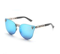 GGYTMQL Round Rimless Glasses Eyewear Vintage Cool Sunglasses Women Men