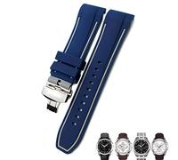 GGYTMQL Rubber Silicone Watch Strap 23mm 24mm Fit T035 T035627 Replacement Strap with Butterfly Buckle Black/Blue