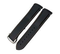 GGYTMQL Rubber Silicone Watchband 19Mm 20Mm 21Mm 22Mm for Hydroconques Conquest Vhp Waterproof Sport Watch Strap/Black Orange/22Mm