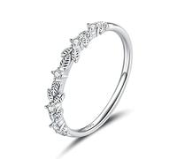 GGYTMQL S Clear Platinum Vine Finger Rings For Women Engagement Wedding Statement Jewelry