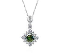 GGYTMQL s Jewelry 1 ct vvs moissanite Diamond Necklace for Women Square Pendant