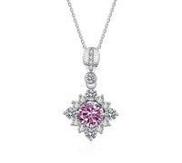 GGYTMQL s Jewelry 1 ct vvs moissanite Diamond Necklace for Women Square Pendant
