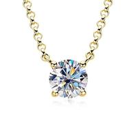 GGYTMQL s Necklace 1 Carat d Color Pendant Necklace 4-Claw Sparkling Diamond Clavicle Chain for Women