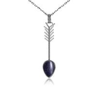 GGYTMQL s pendant necklace pear shape 9x13.0mm natural moonstone blue sandstone necklace women's fine jewelry gift Made in China
