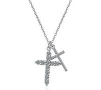 GGYTMQL s925 cross pendant necklace 0.9ct moissanite d vvs color pendant jewelry gifts