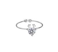 GGYTMQL S925 Elk Zircon Open Finger Rings, Women Fashion Adjustable Rings Casual Sporty Jewelry Accessories, Gifts for Girlfriend